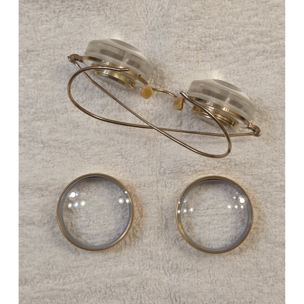 Incredible Antique Shuron 12K GF Surgeon Doctor Jewelers Glasses +3 C. 1890-1910 - Picture 12 of 13